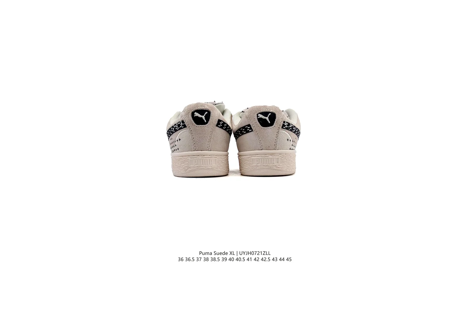 Puma Suede Beige Black suede low top six photo view thumbnail 4