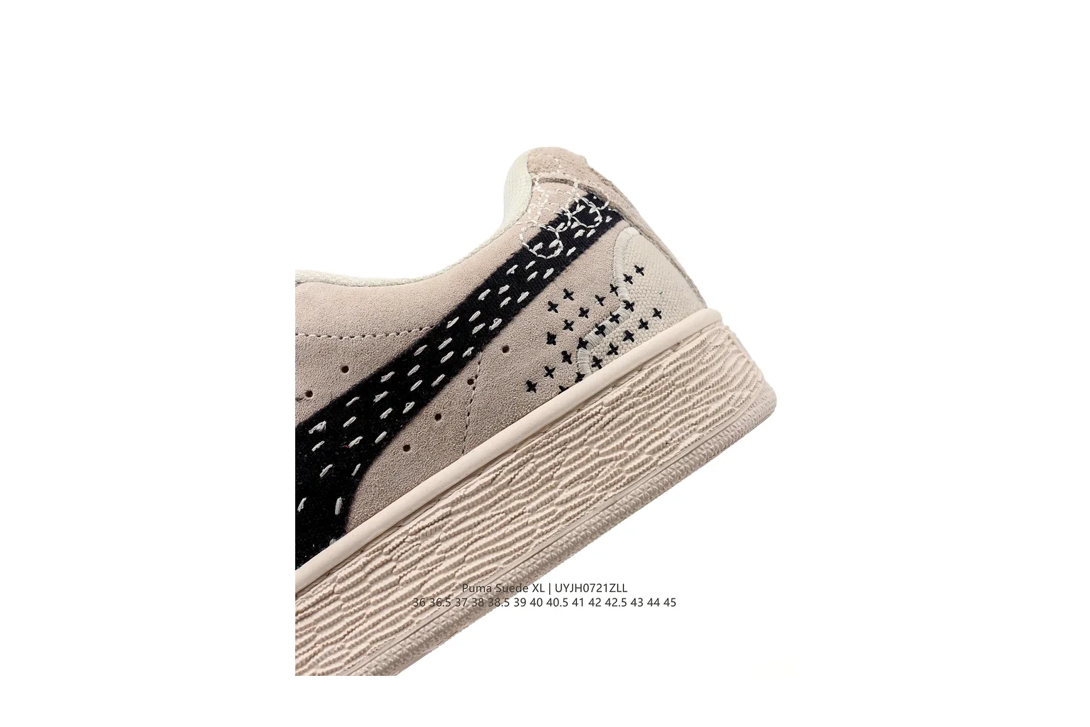 Puma Suede Beige Black suede low top six photo view thumbnail 6