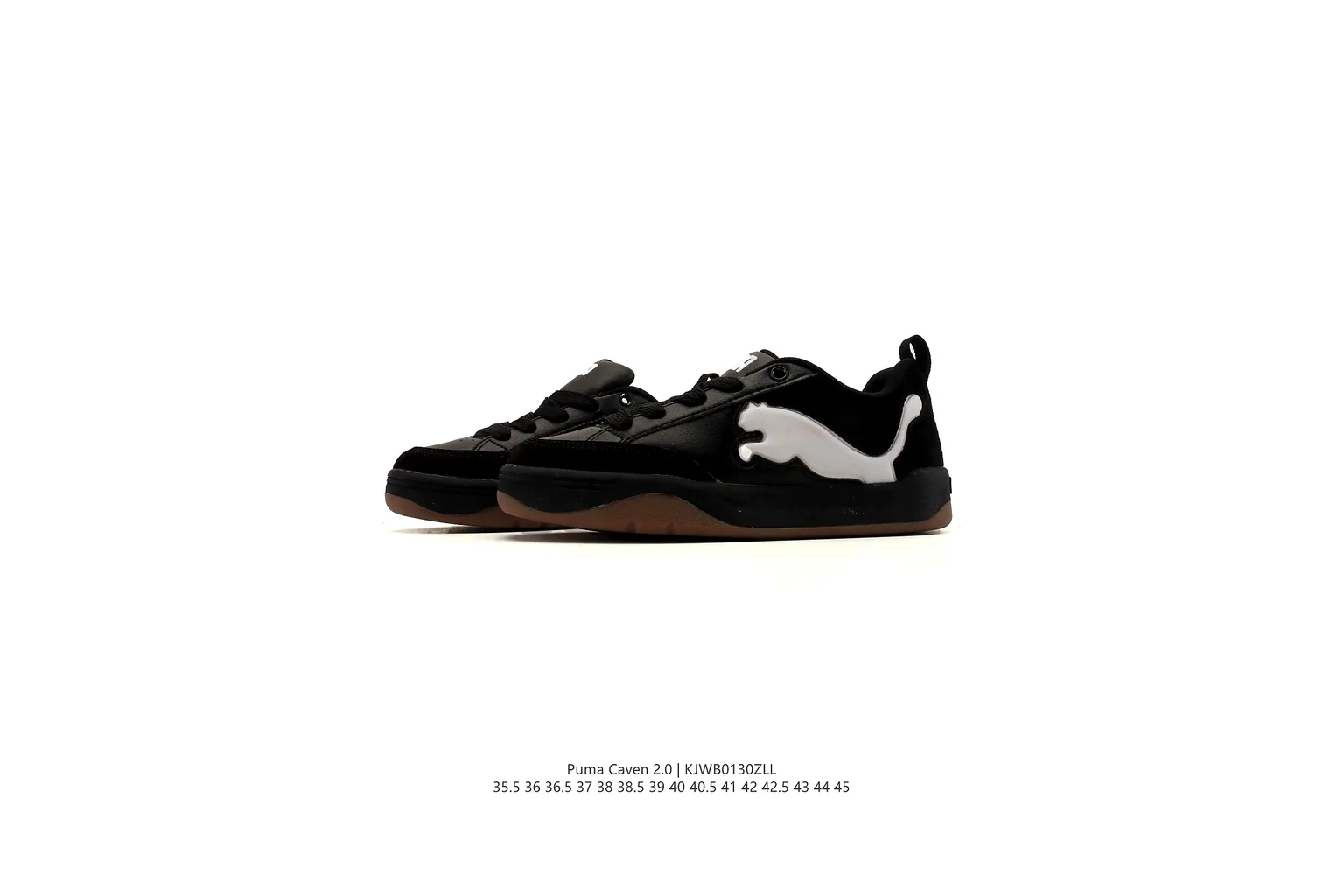 Puma Suede Black White suede low top six photo view thumbnail 2