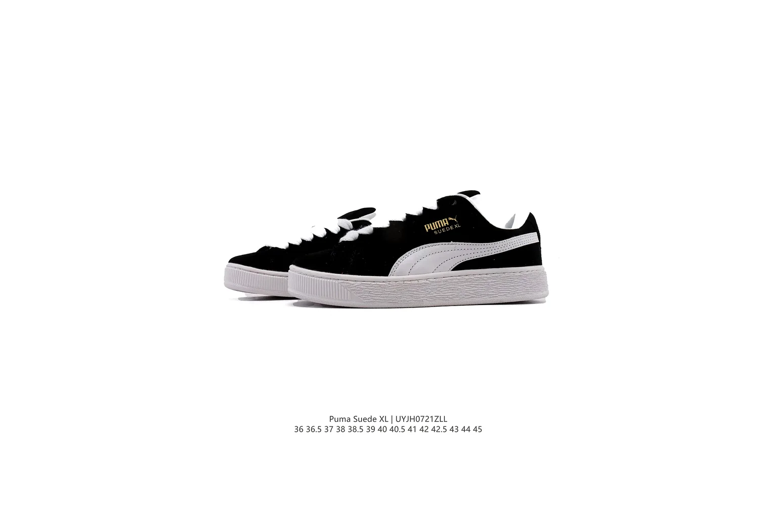 Puma Suede Black White suede low top six photo view thumbnail 2