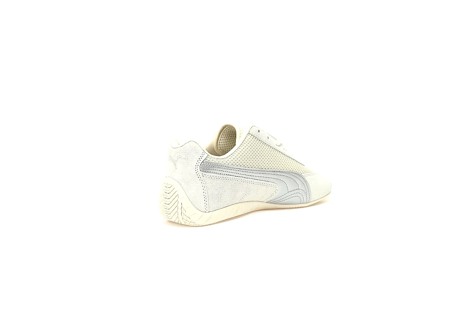 Puma white low-profile trainer photographed from the side thumbnail 3