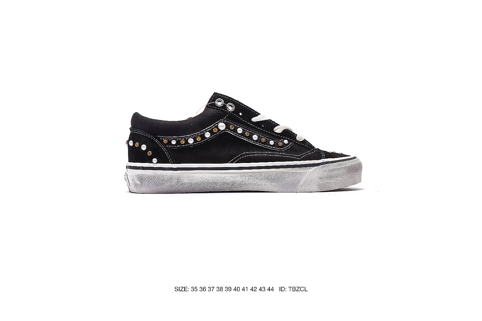 Vans Old Skool style Black White 5475 budget find six-photo gallery thumbnail 3